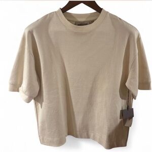 Brand New Men’s Boxy Oversize Crop Cream T-Shirt Size Small